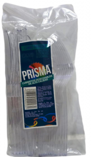Combo de cubiertos transparentes Prisma 12 juegos uds