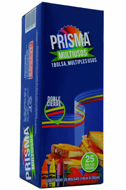 Bolsa con cierre multiusos mediana Prisma 25 uds
