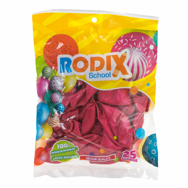 GLOBO RODIX NO.9 BX25 METALICO ROJO (200)