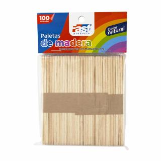 PALETAS DE MADERA FAST BX100 DELGADA NATURAL (50)