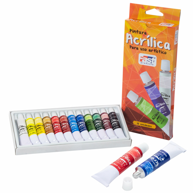 PINTURA ACRILICA FAST PROFESIONAL 12ML ESTUCHE DE 12 COLORES (6X10)