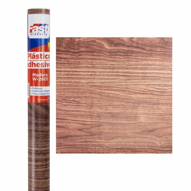 PLASTICO ADHESIVO FAST ROLLO 45CM.X3M. W-2601 MADERA (48)