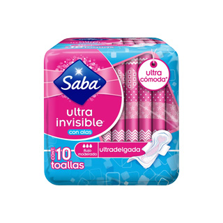 Toalla sanitaria ulta invisible Saba 10 uds