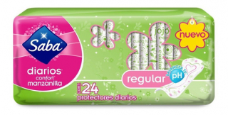 Protectores diarios confort regular manzanilla Saba 24 uds