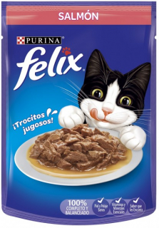 Alimento húmedo gato pouch salmón Felix 85 g
