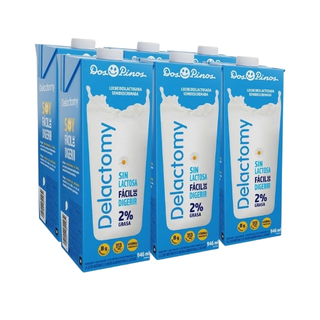 Leche UHT delactomy semi descremada deslactosada Dos Pinos 1 litro 6 pack