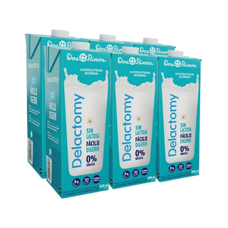 Leche UHT delactomy descremada deslactosada Dos Pinos 1 litro 6 pack