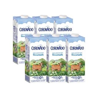 Leche UHT descremada Coronado 1 litro 6 pack