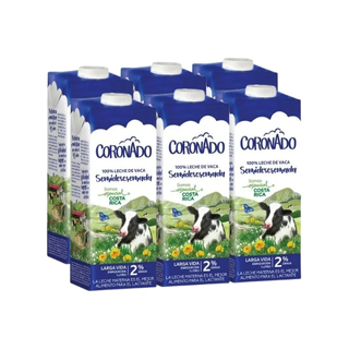 Leche UHT semi descremada Coronado 1 litro 6 pack