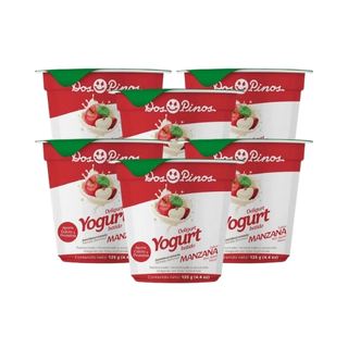 Yogurt batido sabor manzana Dos Pinos 125 gramos 6 pack