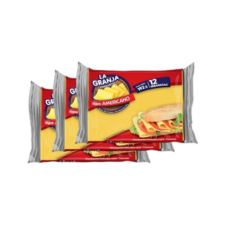 Queso procesado rebanaditas De La Granja 192 gramos 3 pack