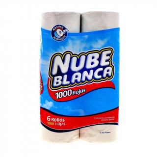 Papel higiénico 1000 Hojas Nube Blanca 6 und