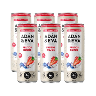 Adan & Eva frutos rojos con vodka & soda 355ml 6 pack