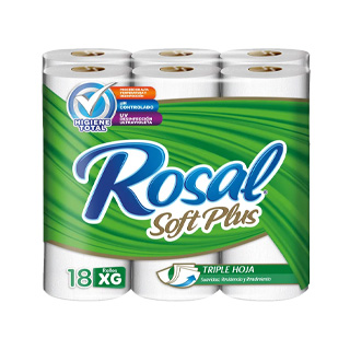 Papel higiénico triple hoja ultra soft grande Rosal 18 und