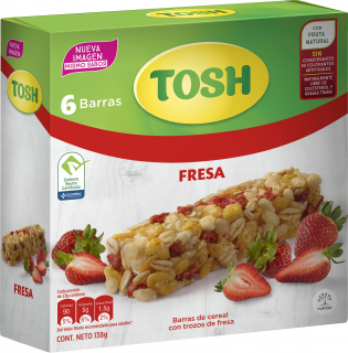 Tosh Barras de Fresa Paquete 6 un.