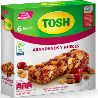 Tosh Barras de Arándanos y Nueces Paquete 6 un.