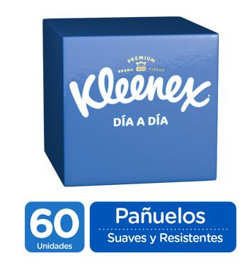 Pañuelos Faciales Kleenex Cubo 60 un.