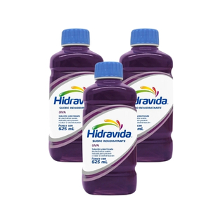 Hidravida suero rehidratante uva 625ml 3 pack