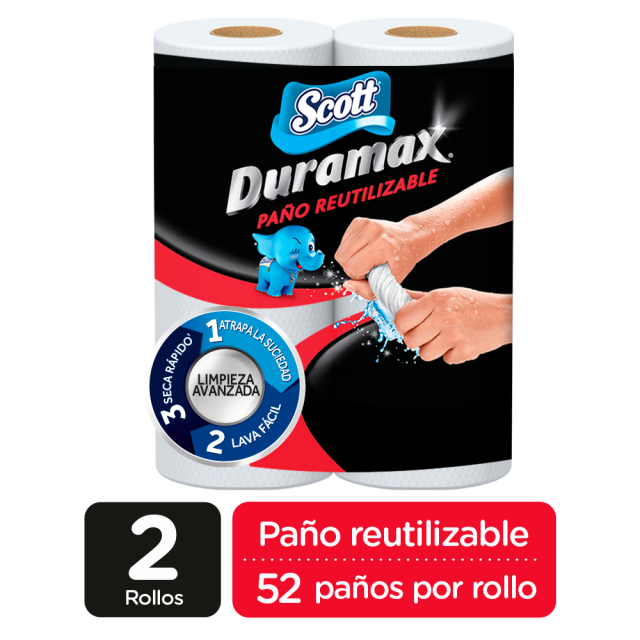Toalla de Papel Reutilizable Scott Duramax 2 Rollos 52H
