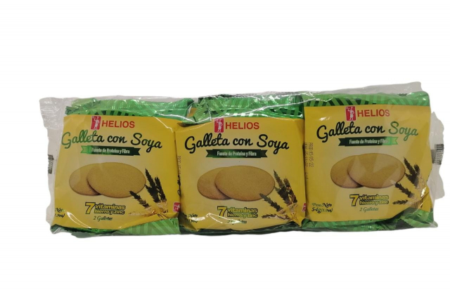 Galleta Helios con Soya, con proteina, 324gr.