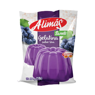 Gelatina sabor uva Alimas bolsa 454g