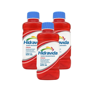Hidravida suero rehidratante fresa  625ml 3 pack