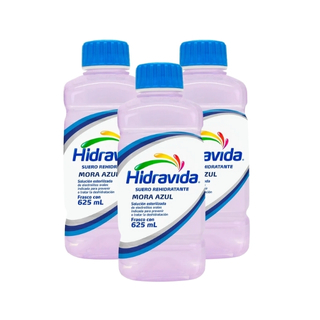 Hidravida suero rehidratante mora azul 625ml 3 pack