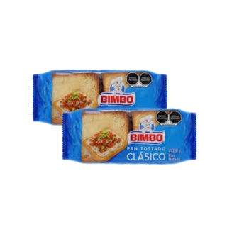 Pan tostado blanco Bimbo 14 und 210 gramos 2 pack