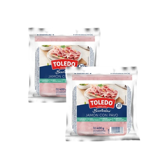 Jamon con pavo zipper Toledo 400 gramos 2 pack