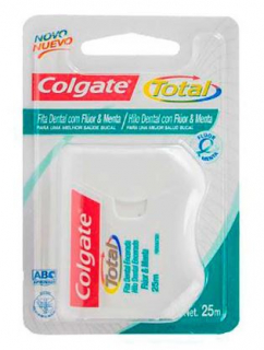 Hilo Dental Colgate Total Menta y Flúor 25 mts