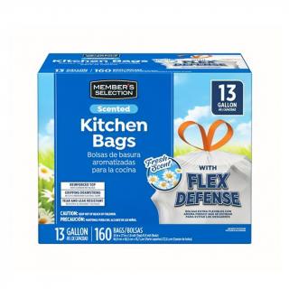 Caja de 160 bolsas aromatizadas para basura Members Selection de 13 galones c/u