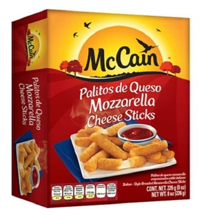 Palitos de queso mozzarella McCain 226 g
