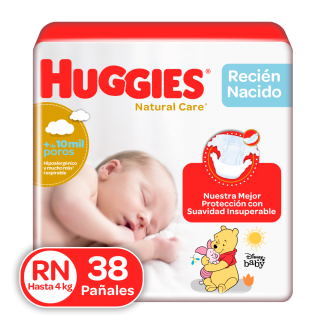 Pañales Huggies Recién Nacido, 38 Uds