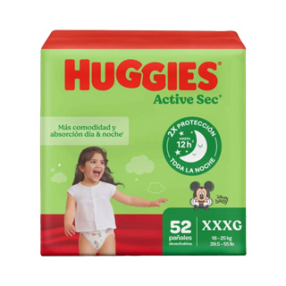 Pañales Huggies Active Sec Etapa 6/XXXG 52U