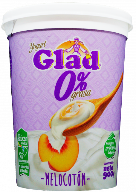 Yogurt melocotón 0% grasa Glad 900 g