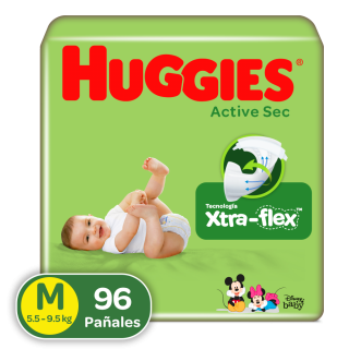 Pañales Huggies Active Sec Etapa 2/M 96U
