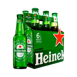 Cerveza Heineken 6 Pack Botella 350 ml.
