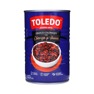 Frijoles Colorados Chorizo Y Tocino Toledo 15 oz.