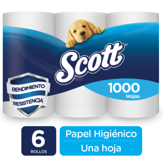 Papel Higiénico Scott 1000 Hojas 6 Rollos