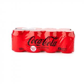 Coca Cola Sin Azúcar Mini Lata 8 Pack 237ml.