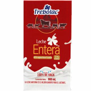 Leche entera uht tetrapack Trebolac 950 ml