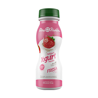 Yogurt Líquido Dos Pinos Sabor Fresa botella 200 ml.