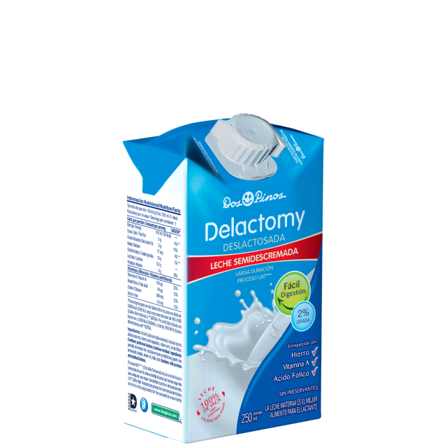 Leche UHT Delactomy semi descremada Dos Pinos 250 ml