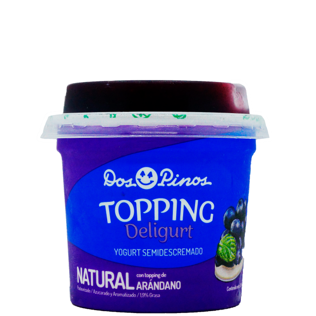 Yogurt semidescremado con topping de arándano Deligurt Dos Pinos 150 g