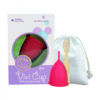 Caja incluye:
1- Copa Menstrual Vivi Cup talla S
1- Bolsita de seda para guardar
1- Manual