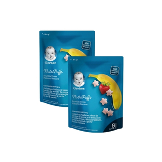 Galletas nutri puffs fresa y banano Gerber 42 gramos 2 pack