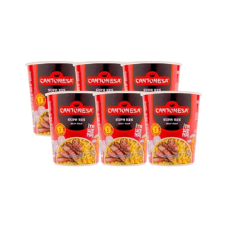Sopa instantánea vaso sabor res Cantonesa 65 gramos 6 pack