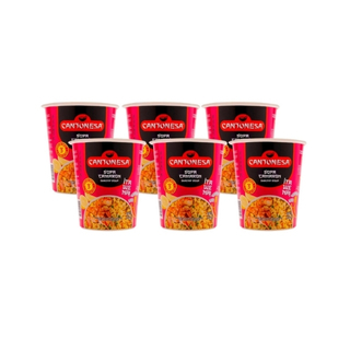 Sopa instantánea vaso sabor camarón Cantonesa 64 gramos 6 pack