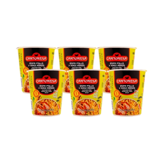 Sopa instantánea jumbo sabor pollo Cantonesa 75 gramos 6 pack