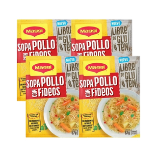 Sopa Pollo Con Fideos Libre De Gluten Maggi 57 gramos 4 pack